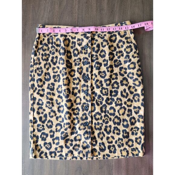 Lauren Ralph Lauren Linen Cotton Button Front Leopard Print Mini Skirt Size 6P - Picture 6 of 8